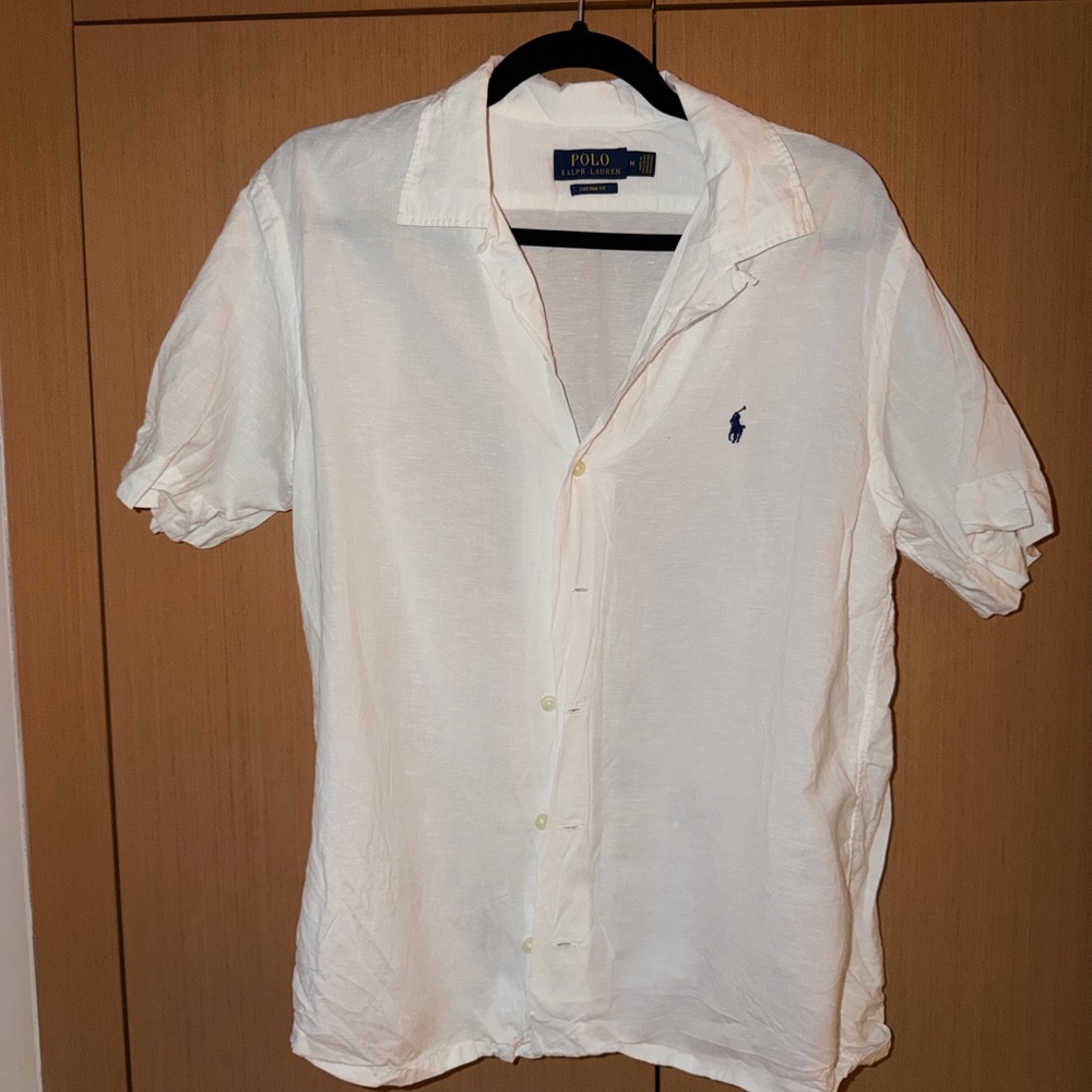 Ralph Lauren Men's Cream Short Sleeve Shirt